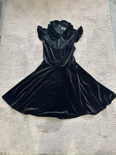 Killstar Gothic Goth Vintage Samt Minikleid Skater Kleid - Amaymon