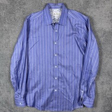 Robert Graham X Dress Shirt Mens 16 41 Tailored Fit Striped Cotton Preppy