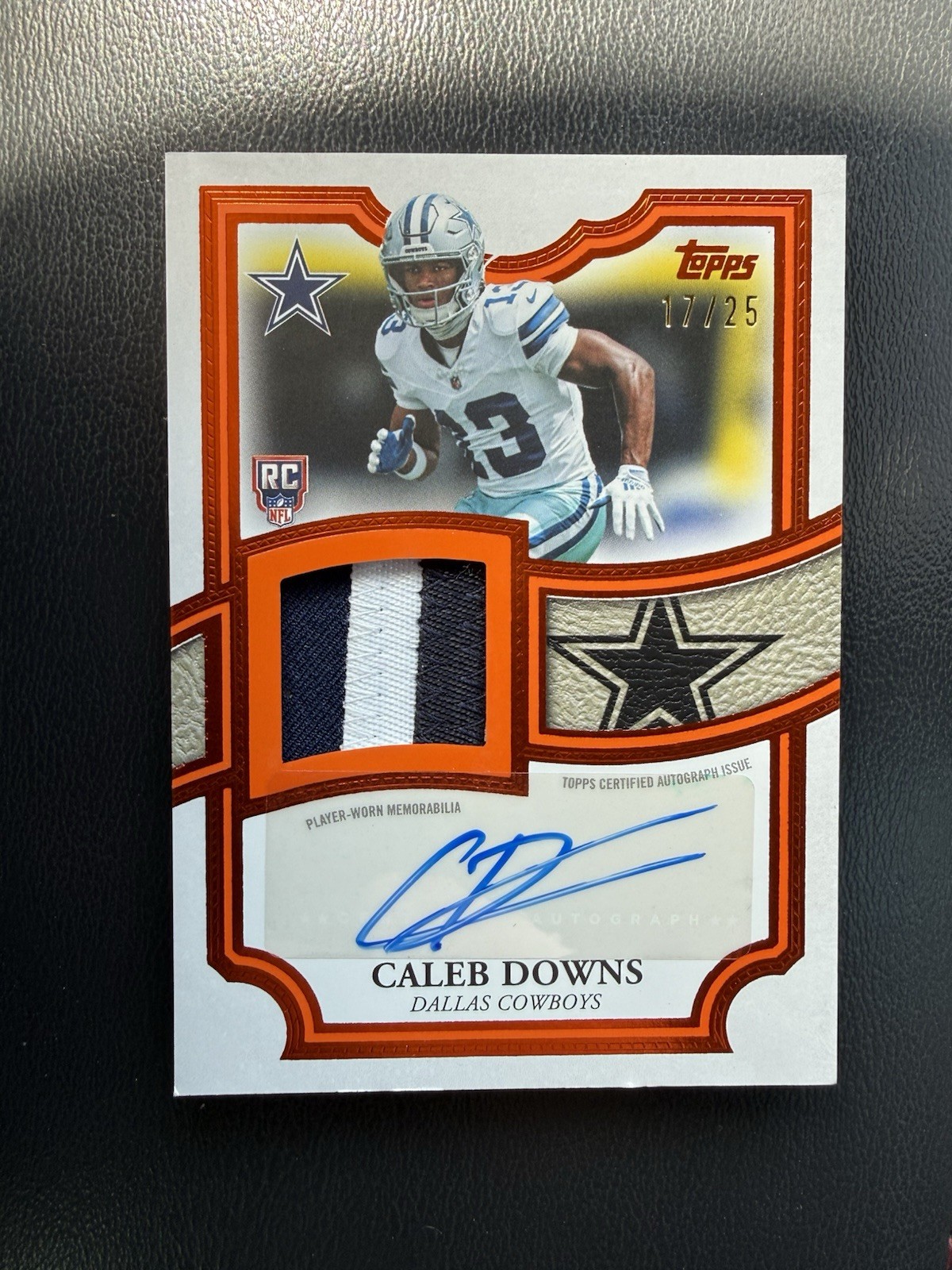 Topps 2026 Flagship Football Caleb Downs Cowboys ARP-CDO RC Auto Patch /25