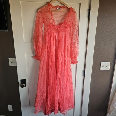 VINTAGE 2 piece Annique by Rosa Puleo Szule Night Gown and Robe Chemise set