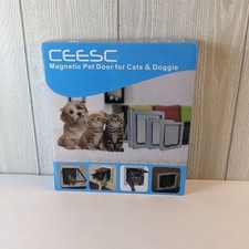 Ceesc Magnetic Pet Door For Cats  Dogs XL White NWT