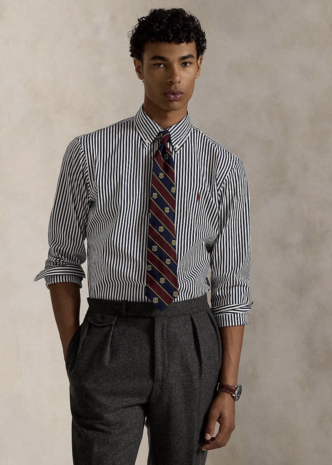 $125 Polo Ralph Lauren Men’s Classic Fit Striped Poplin Shirt Blue/White Size L