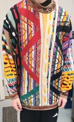Vintage 90's COOGI 3D 100% Cotton COLORFUL Knitted Crew Neck SWEATER L