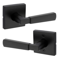 NEW Kwikset Perth Matte Black Hall  Closet Door Lever 97201-122