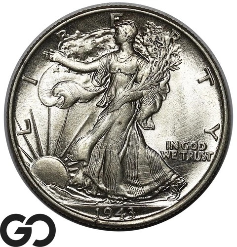 1943 Walking Liberty Half Dollar, Uncirculated Details