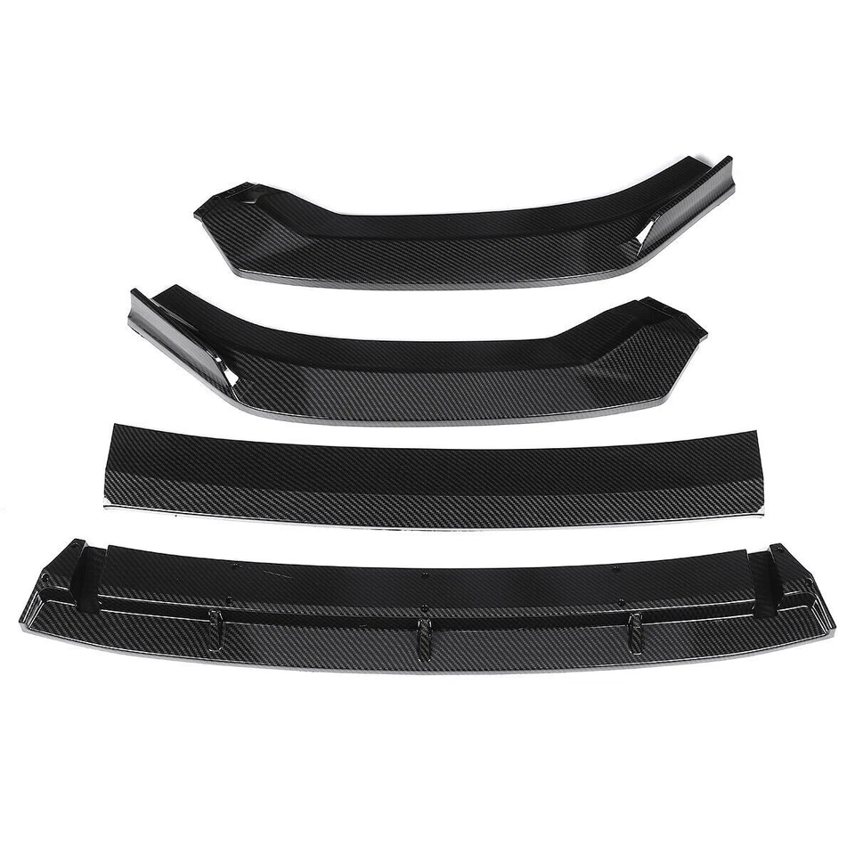 For Audi A3 & S3 2017-2020 Carbon Fiber V Style 4x Front Bumper Lip Splitter Kit - Image 4 of 4