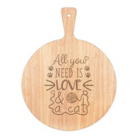 All You Need Is Love Und Eine Katze Pizza Brett Paddel Holz Lustig Crazy Damen