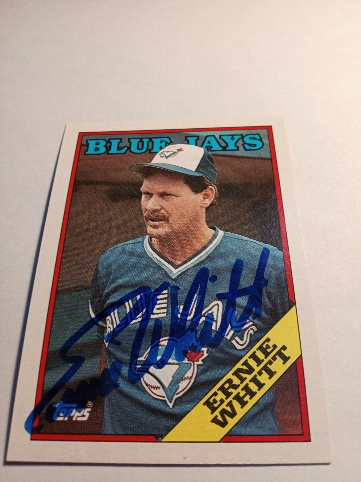 Ernie Whitt Signed 1988 Topps Baseball Card #79 Toronto Blue Jays