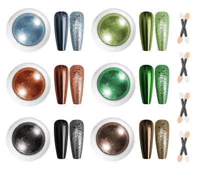 Chrome Nail Powder【Pulver Neues Upgrade】Neon Glassy Pearl Effect【Super Spiegelef