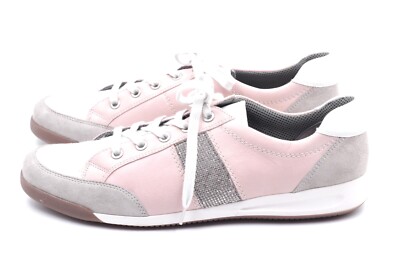 EXCELLENT Damen Sneaker EUR 42 UK 9 Rosa Echt Leder Freizeitschuhe NEU