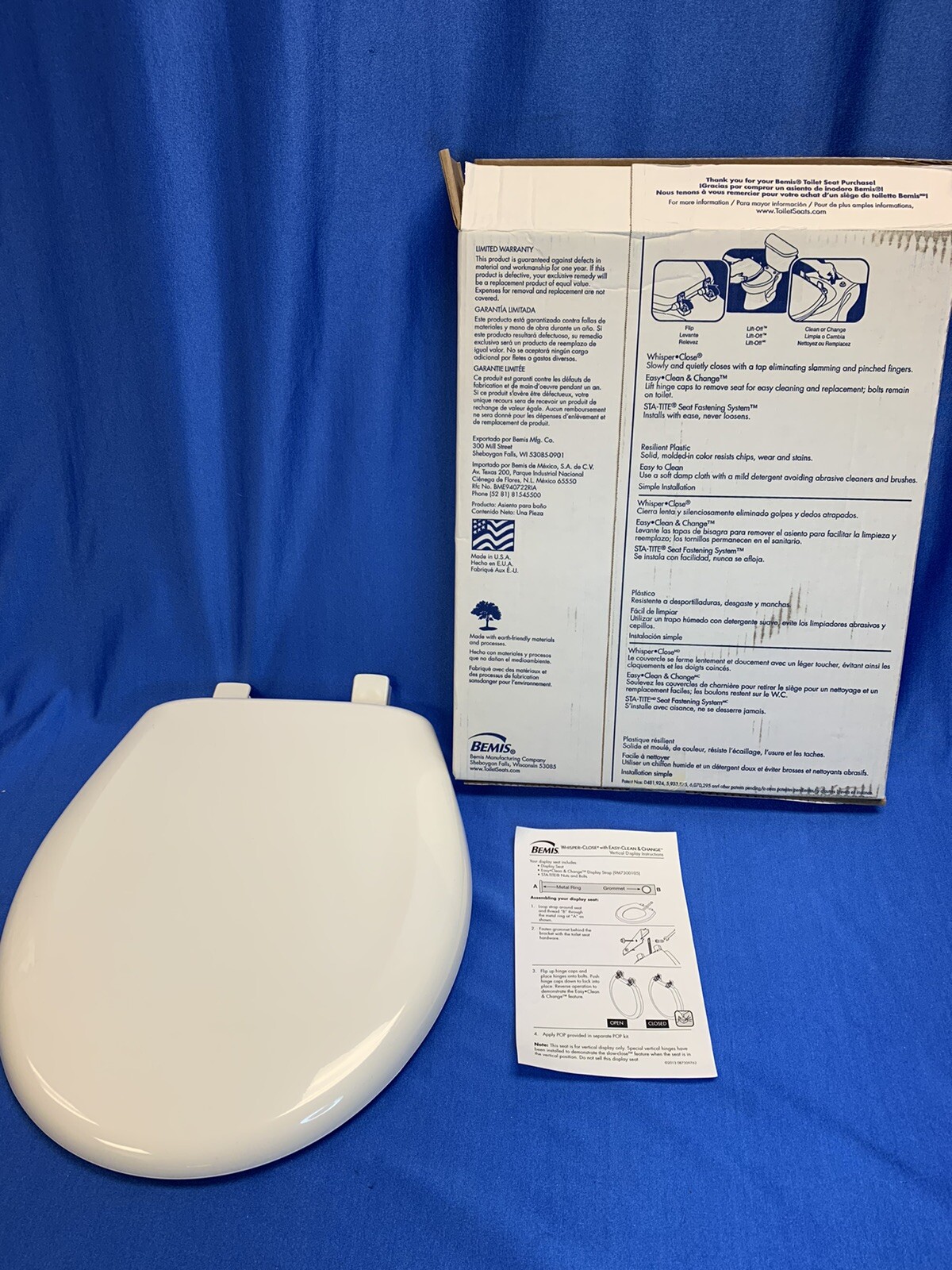 BEMIS 16.5" Round White Plastic Toilet Seat DISPLAY MODEL eBay