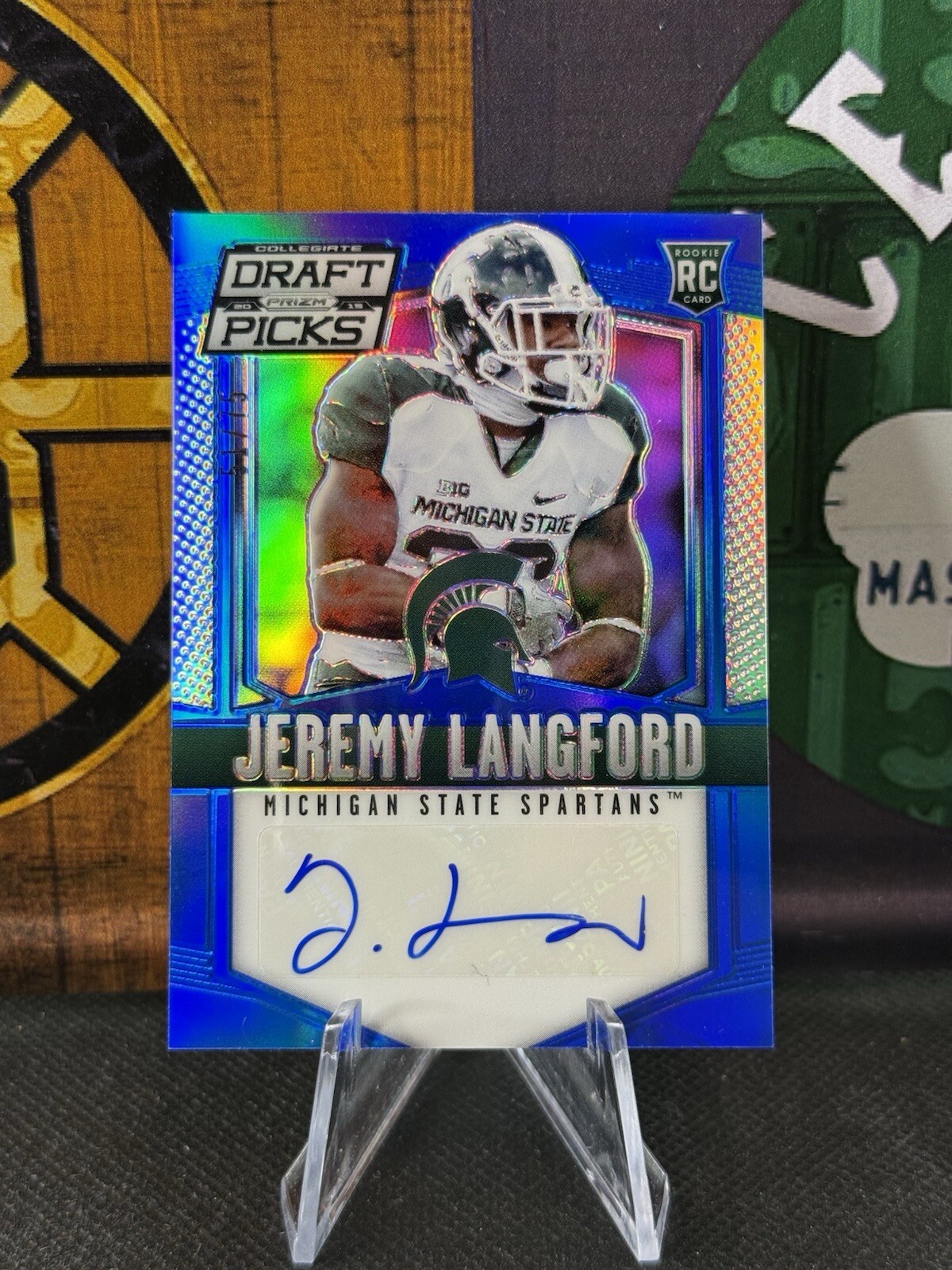 Jeremy Langford Panini Prizm Collegiate Draft Picks #125 Autograph-Blue