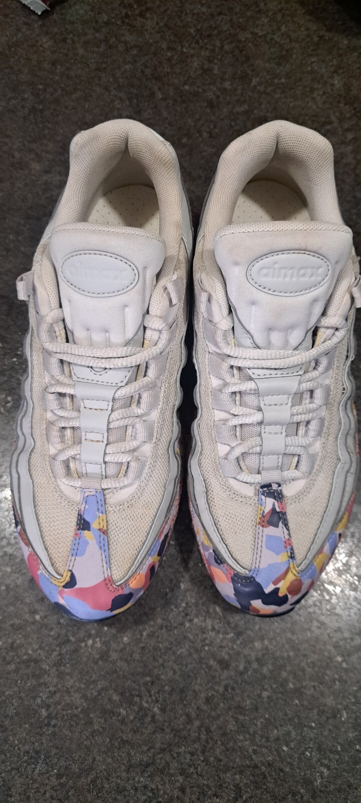 Nike Air Max 95 Vast Grey Paint Splatter Size 7 Mens / 8.5 Womens Fast Shipping