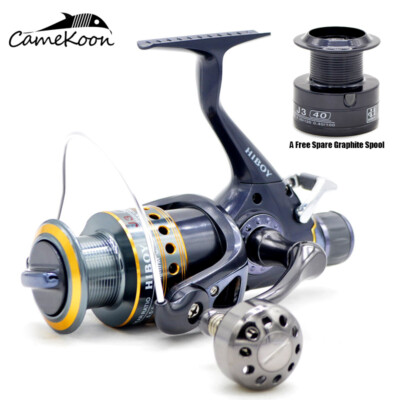 coarse fishing reels on ebay Carp Fishing Baitfeeder Spinning Reel with Free Graphite Spool Dual Brake  System