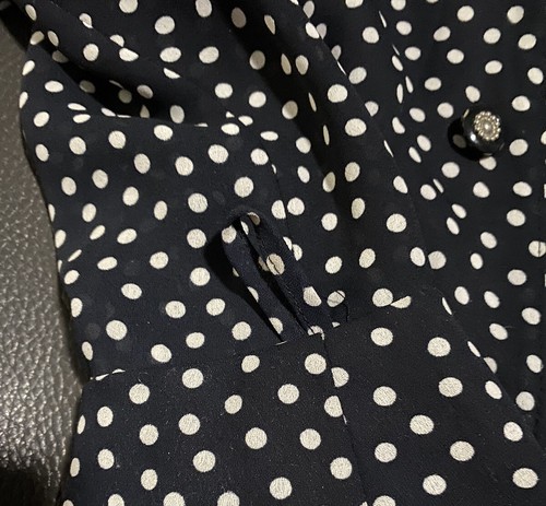 Blazer donna Baruch vintage anni 90 a pois giacca con bottoni/con cintura taglia 48 EU - Foto 12 di 14