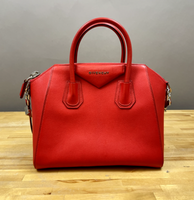 Givenchy Antigona Goatskin Sugar Small Red Bag Satchel Used | eBay