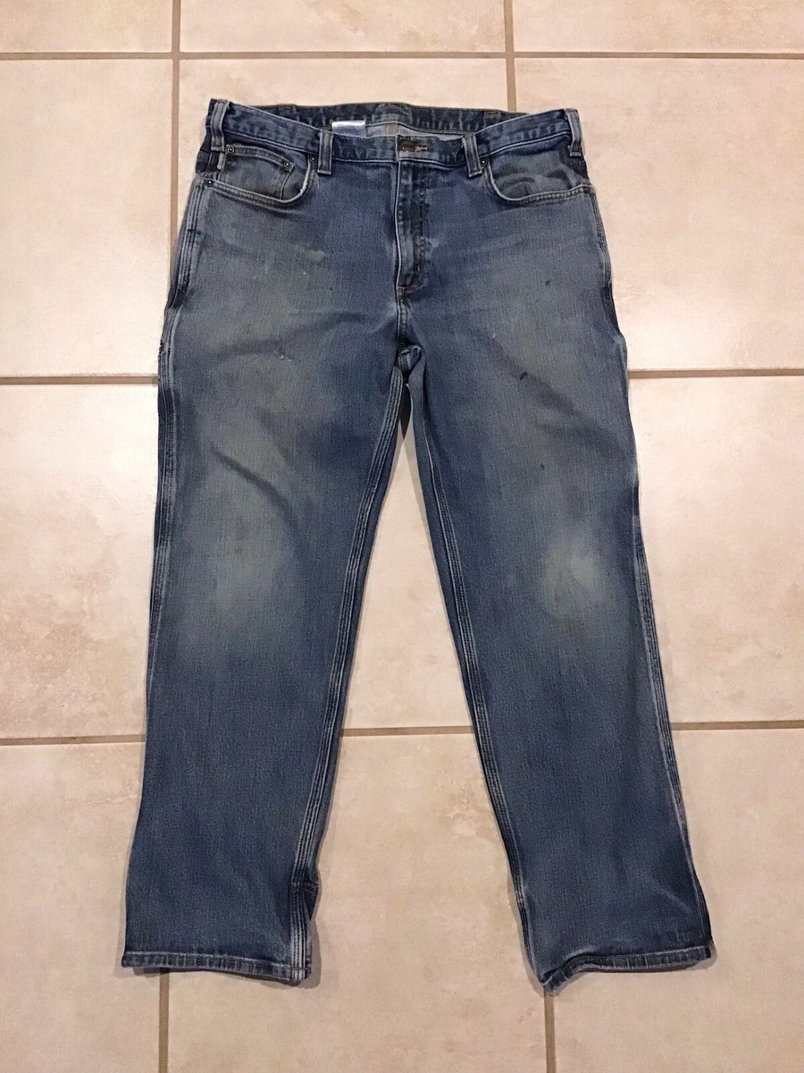 パッチ Carhartt Relaxed Carpenter 100612-423 Denim Jeans Mens 36x30
