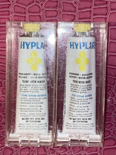 Vtg-2-( HANSA YELLOW LIGHT) Grumbacher Hyplar Acrylic Polymer Colors  2oz Each. - Picture 3 of 4