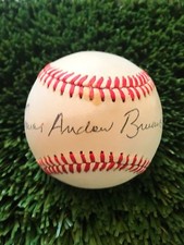 TOM BRUNANSKY FULL NAME SIGNED NATIONAL LEAGUE BASEBALL CARDINALS RED SOX TWINS