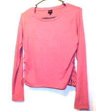 Art Class 18/20 XXL girl's coral gray Ruch side knit top long sleeve 40 bust R1