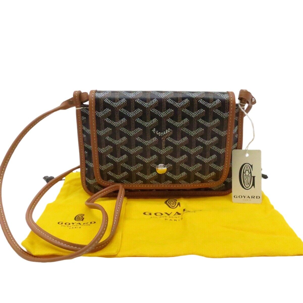 Authentic GOYARD Plumet Crossbody Pouch Pochette Bag Brown Authentic GOYARD Plumet Crossbody Pouch Pochette Bag Brown