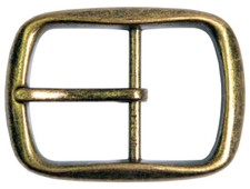 1.5" 38mm Antique Gold Center Bar Belt Buckle Fits 1-1/2" Belts