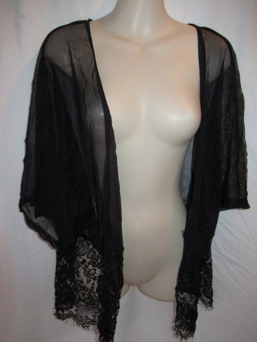 INC Damen schwarz Blumenmuster-Spitze Schal Kimono Halstuch Cardigan Achselzucken $ 58,50 neu - Bild 2 von 4