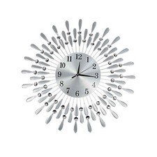 38cm Diamante Beaded Crystals Quartz Jeweled Wall Clock Home Decor Living Room