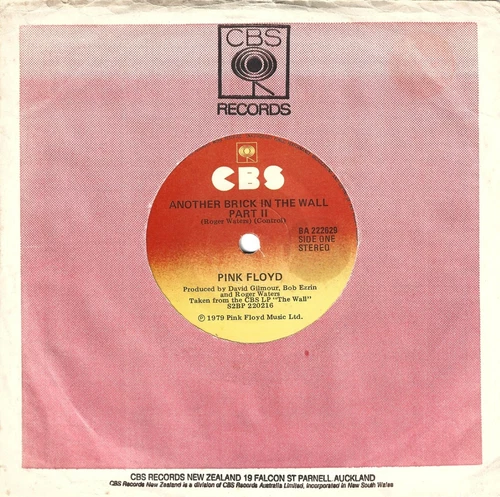 PINK FLOYD 7" 45 Another Brick in The Wall RARE 1979 New Zealand IMPORT Gilmour
