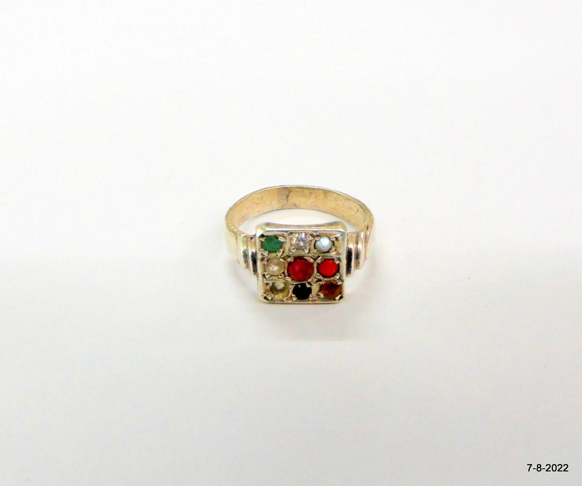 Navratna silver best sale ring