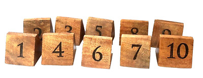 Holz Tisch Nummernschild Massivholz Zahlen 1-10er Pack 10 Stck. Restaurant Hochzeit