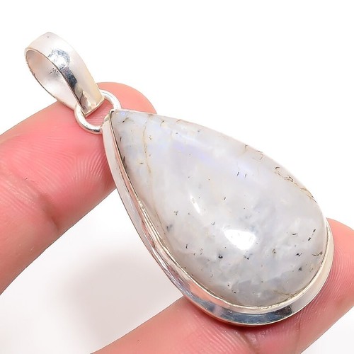 Moonstone Pendant In 92.5 Sterling Silver With Real Moonstone - Foto 9