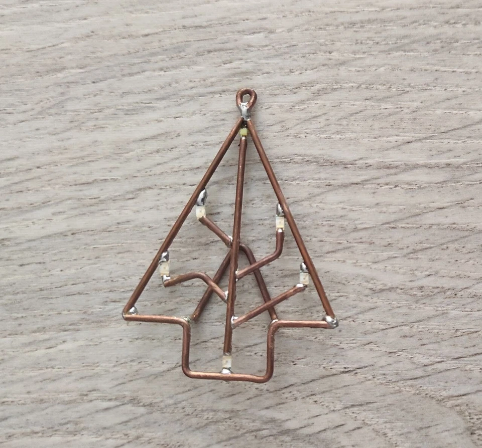 Original LED jewelry from copper wire. LED decoration handmade. Cristmas gift. - Image 3 of 3