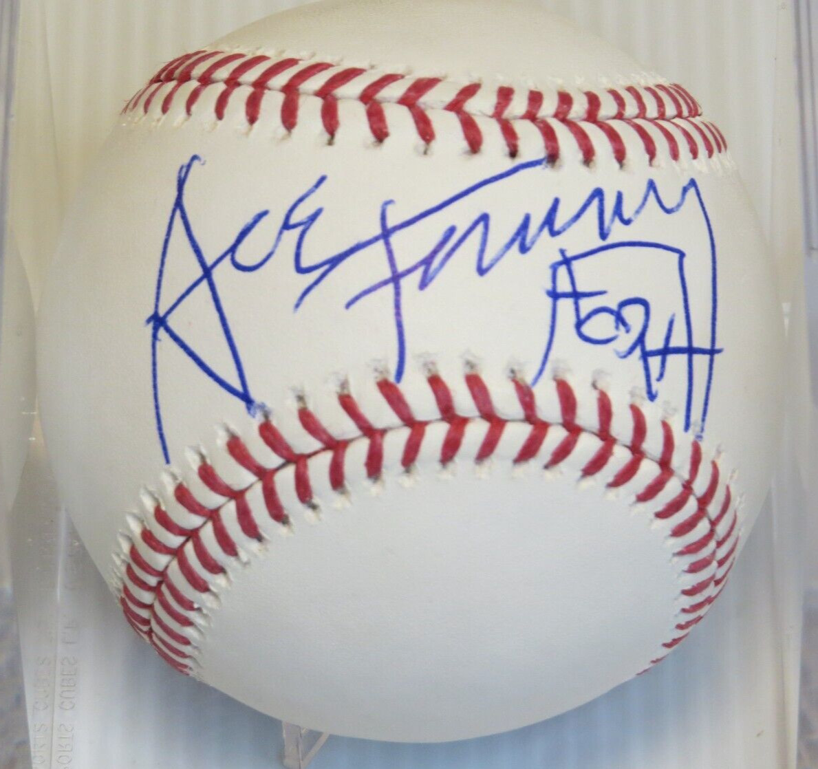 KISS ACE FREHLEY AUTOGRAPH BASEBALL DISPLAY & PHOTO GUITAR PICK & DONRUSS CARD