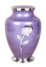 Adult Large Cremation Ashes Urn Funeral Memorial Urn Purple And Silver Rose