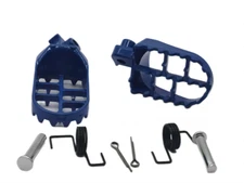 Blue Aluminium Footrest Foot Pegs Rest Honda CR CRF XR Yamaha PW50 80 Dirt Bike