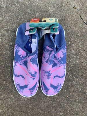 #ad #ad Speedo Splash And Sun Bootie Junior Size Medium M 2 3 Blue Purple Water Shoes $7.99