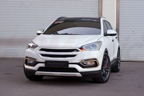 GLOSS BLACK Roadruns Replacement Radiator Grille for Hyundai Santa Fe 2017-2018 - Picture 11 of 13
