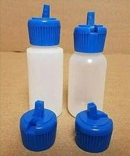 1 oz (30 ml) HDPE or LDPE Plastic Bottles with Blue Polytop Dispensing Caps