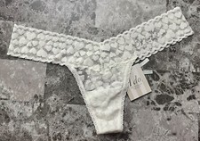NWT VICTORIA'S SECRET O/S BRIDE BRIDAL HEART LACE THE LACIE RARE THONG PANTIES
