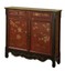 powell red oriental wood 2 door console 246-331