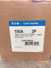 NEW EATON CHH CHH3100H2X 3 POLE 100 AMP 240V CIRCUIT BREAKER CHH3100 CUTLER NIB