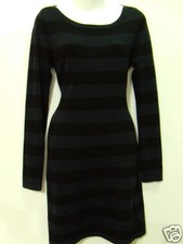 NWT French Connection Classic Stripe Sweater Dress 10 Blue Black Bambi Marissa 