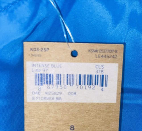 Kids Lands End Squall Waterproof Stormer Snow Bibs Intense Blue NWT sz 8 - Picture 3 of 3