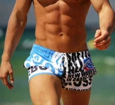 Men's Cotton Blend Swim Trunks Board Beach Short Swimwear Household Wear Shorts 