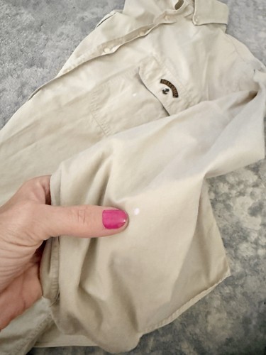 Vintage Paul & Shark Yachting Tan Khaki Button Shirt Anchor & Patch Size 44 XL - Picture 11 of 12