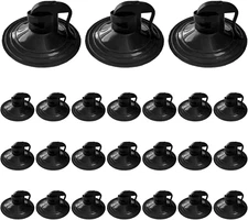 24 PCS Car Glass Windshield Sunshade Suction Cups, Powerful Pull Ring Dovetail S