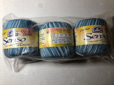 3 Skeins DMC Crochet Senso Harlequin Yarn Blue Variegated Size 3 1703 3 avb 