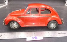  18 VINTAGE RED VW VOLKSWAGEN BEETLE BUG TAIYO JAPAN BATTERY OPERATED