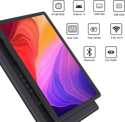 10'' Tablet Android 13 Phone Tablet with SIM Slot, 64GB Quad Core